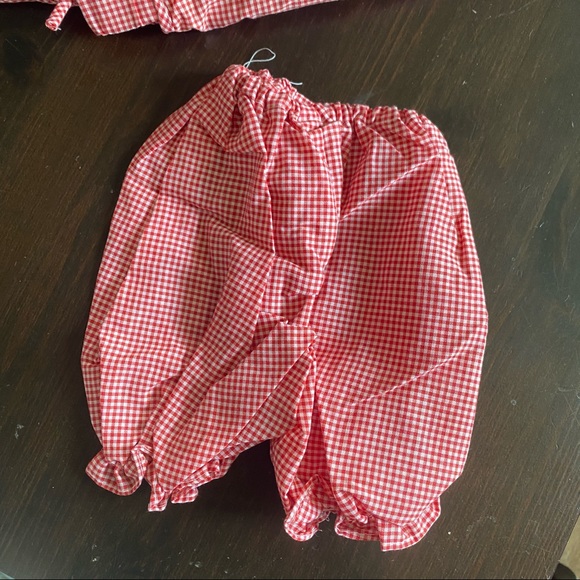 Tuff cookies gingham pattern red jumper dress with bloomers NWT vintage 12 month - Picture 6 of 8